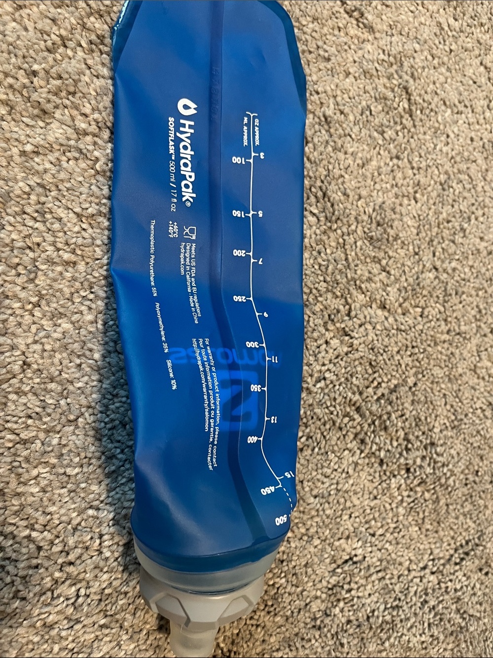 Salomon Blue Hydrapak Soft Flask with Gray Cap